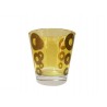 Ποτήρι κρασιού γυάλινο Σετ 6 κίτρινο με χρυσούς κύκλους CERVE 81210