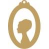Καδράκι οβάλ με κεφάλι γυναίκας 20Χ30 MDF 3-04-0194