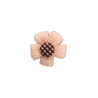 Λουλουδάκι μαργαρίτα λευκό πλεκτό με κουμπί καρώ 4 εκ 7927