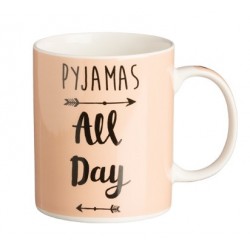 Κούπα P&K με μηνύματα “Pyjamas all day” πορσελάνη 380ml ΙΟΝΙΑ 8020225