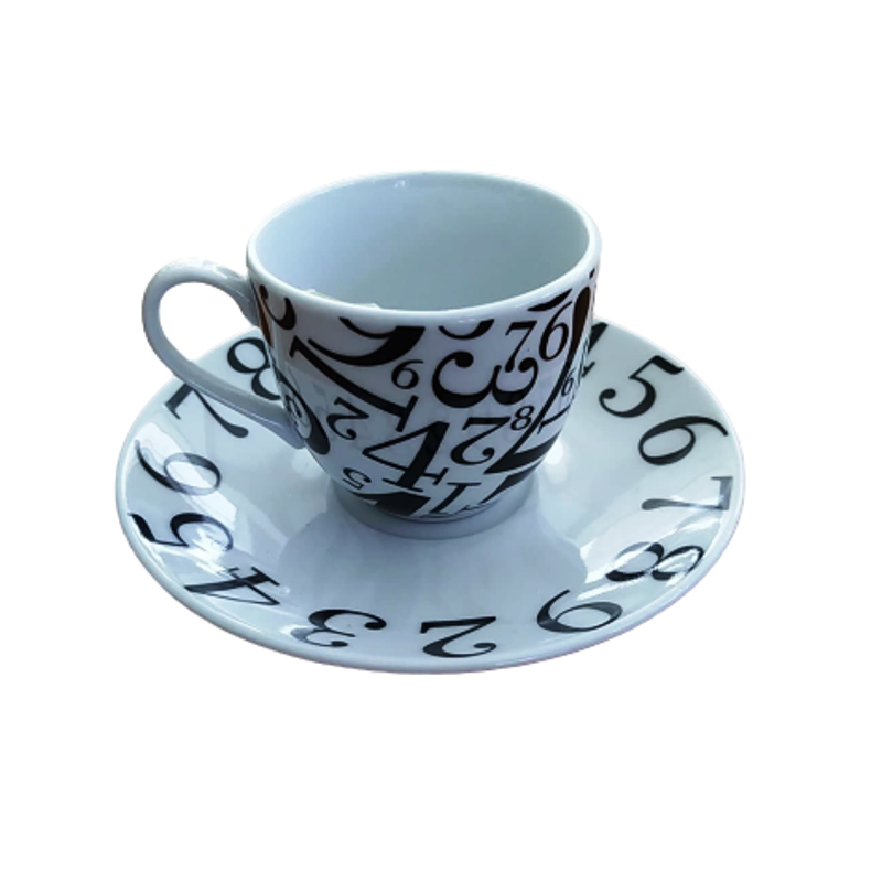 Φλυτζάνια καφέ/espresso πορσελάνης "Νούμερα" ESPIEL 4205