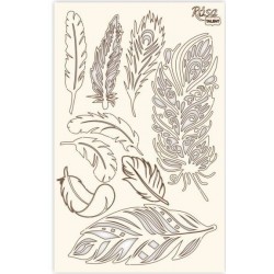 Chipboard για scrapbooking feathers 12.6X20εκ ROSA TALENT 914855