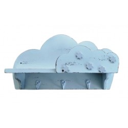 Ραφάκι σύννεφο με κρεμάστρες ξύλινο μπεζ 45εκ 237704-48