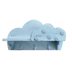 Ραφάκι σύννεφο με κρεμάστρες ξύλινο μπεζ 45εκ 237704-48