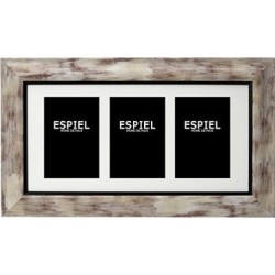 Κορνίζα 3πλη 10x15 εκ λευκό πατίνα 48,5x28,5x1,5εκ Espiel ECO341