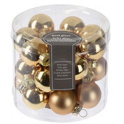 Μπάλες mini Φ2,50 εκ χρυσές γυάλινες σετ/24 JK Home Decor 235890