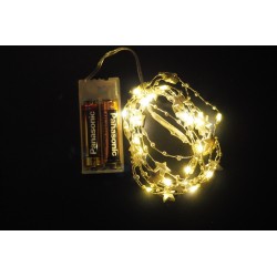 20 Λαμπάκια led αστεράκι ασημί μπαταρίας θερμό φως - JK Home Decoration 643145