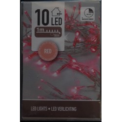 10 Λαμπάκια led μπαταρίας κόκκινο φως - JK Home Decoration 599817-1