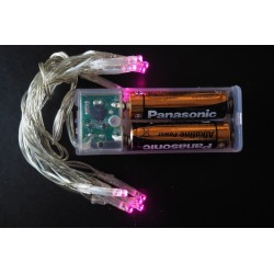 10 Λαμπάκια led μπαταρίας ροζ φως - JK Home Decoration 599817-3