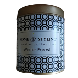 Κερί αρωματικό Winter Forest σε μεταλλικό κουτί 7Χ8 εκ JK Home Decoration 621697-d