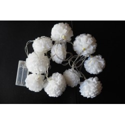 Γιρλάντα μπαταρίας με 10 led λευκά λουλούδια 1,65 m 523380