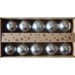 Γιρλάντα 10 μπάλες 6εκ μπαταρίας ασημί αντικέ θερμό φως Inart 2-70-856-0012