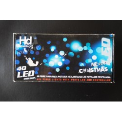 Γιρλάντα 5m με 40 fibre λουλούδια με led λευκό ψυχρό με πρόγραμμα 85075