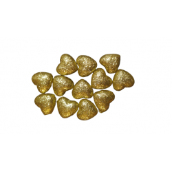 Καρδιά φελιζόλ χρυσό γκλίτερ ΣΕΤ/12 τεμ. 0531099
