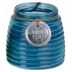 Κερί σε γυάλινο βαζάκι μπλε 12,5 εκ JK HOME 901613-1