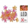 Λαμπάκια 20 led λουλουδάκια ακρυλικά ροζ/σωμόν JK HOME 985306