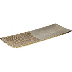 Πιατέλα κεραμική χρυσή με στρας 39x14εκ Inart 3-70-129-0151