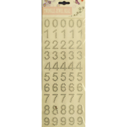 Αυτοκόλλητοι αριθμοί στρας ασημί 2εκ 14642-2