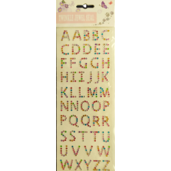 Αυτοκόλλητα γράμματα στρας πολύχρωμα 2εκ 14642-6