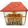 Κουτί μεταλλικό σχέδιο Σπιτάκι Ροζ 11Χ8,5Χ9,5 εκ JK Home Decoration 001.562