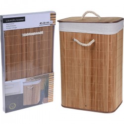 Καλάθι απλύτων Bamboo καφέ 40X30X60εκ JK Home Decoration 456923