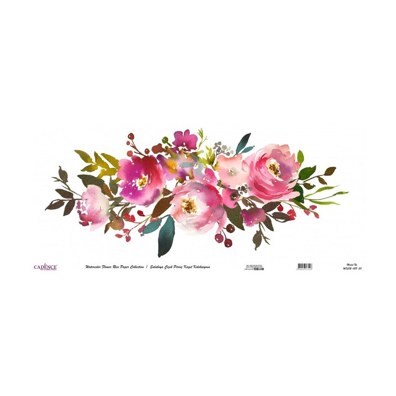 Ριζόχαρτο 30*68 εκ watercolor λουλούδια Cadence WFCR028-30