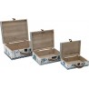 Βαλίτσα ξύλινη σετ/3 τεμάχια γαλάζια 34Χ27Χ14 INART 3-70-216-0086