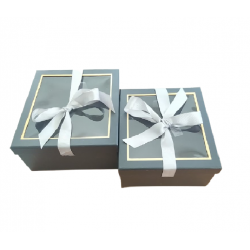 Κουτί χάρτινο σετ/2 μαύρο 25.5x25.5xΧ12.5εκ JK Home Decoration 56351