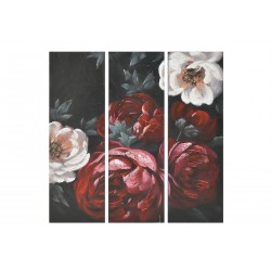 Πίνακας καμβάς τρίπτυχος "λουλούδια" πολύχρωμο 90χ4χ90 INART 3-90-006-0267