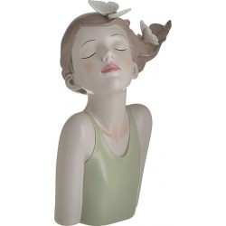 Φιγούρα resin επιτραπέζια "Κορίτσι με πεταλούδες" 20Χ12Χ28 εκ Inart 3-70-287-0066