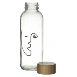 Παγούρι γυάλινο "πρόσωπα" 420ml Φ6χ20 INART 6-60-180-0060-1