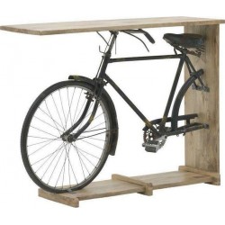 Κονσόλα ποδήλατο ξύλινη/μεταλλική μαύρη/natural 140x44x110cm Inart 3-50-695-0008