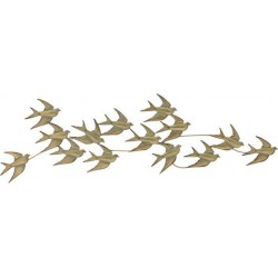 Διακοσμητικό τοίχου μεταλ.πουλιά χρυσό 112χ2χ35 INART 3-70-120-0053