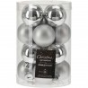 Μπάλα γυάλινη ασημί γυαλιστερή/ματ S/16 Φ3,50εκ JK Home Decor 910173