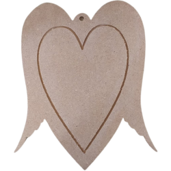 Πλαίσιο καρδιά με φτερά MDF 21Χ25,5 εκ κωδ 1-04-0237