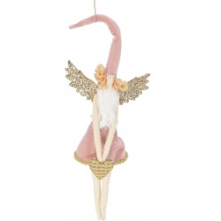 Αγγελάκι ροζ/χρυσό με καρδιά υφασμάτινο 14Χ36εκ JK Home Decoration 995552 -1