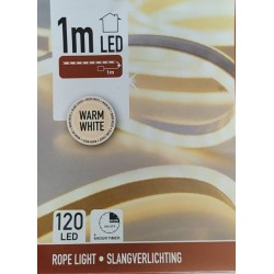 Σωλήνα λαμπάκι (rope light) 120 led μπαταρίας 1 μέτρο λευκό/θερμό JK Home Decoration 675177