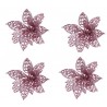 Λουλούδι σετ/4 τεμ ροζ ιριζέ με κλίπ Φ8 εκ JK Home Decoration 919398-3