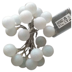 Λαμπάκια " μπάλα glitter " 20 led μπαταρίας warm/white 1.30 μέτρο JK Home Decoration 503917-4