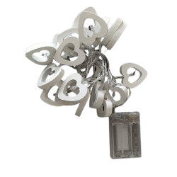 Λαμπάκια "καρδιά ξύλινη" 20 led μπαταρίας warm/white 130cm JK Home Decor 503917-1