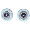 Χάντρα κεραμική πλακέ μάτι σετ/2 μπεζ/χρυσό/κόκκινο Φ3 εκ 28234-4