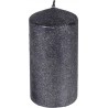Κερί παραφίνης σκούρο γκρι glitter κολώνα Φ7Χ14 εκ JK Home Decoration 653421G