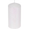 Κερί λευκό glitter παραφίνης κολώνα Φ7Χ14 εκ JK Home Decoration 653414G