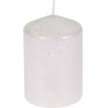 Κερί λευκό glitter παραφίνης κολώνα Φ7Χ10 εκ JK Home Decoration 653315G
