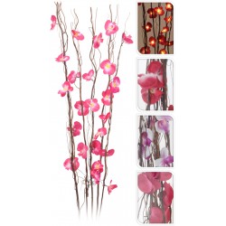 Κλαδιά φυσικά με φωτιζόμενες υφασμάτινες ορχιδέες ροζ/φούξια 110 εκ 25 led JK Home Decoration 705273-1