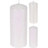 Κερί παραφίνης λευκό περλέ κολώνα Φ7Χ18 εκ JK Home Decoration 653506-1