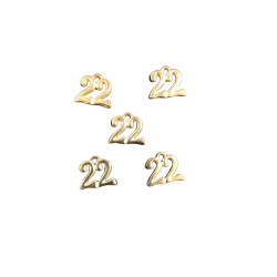 Μεταλλικό στοιχείο χρυσό "22" ΣΕΤ/5τεμ. 1,5χ1,5 WH-22-G