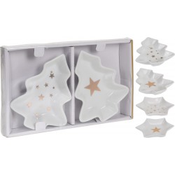 Μπωλάκι πορσελάνης σετ/2 δεντράκι λευκό/χρυσό 10,5Χ2,5Χ13,50εκ JK Home Decor 128233-1