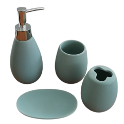 Σετ Μπάνιου 4 τεμ πορσελάνη φυστικί JK Home Decoration 406638-2