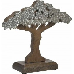 Δέντρο αλουμινίου με ξύλινη βάση 25χ8χ22εκ Inart 3-70-357-0142